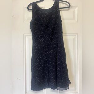 Ann Taylor navy Polka Dot Sleeveless A-Line Dress